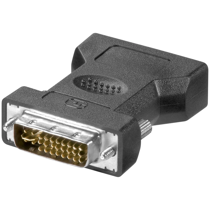 LogiLink AD0001 DVI-I na VGA Adapter, DVI-I Męski na HD15 Żeński, 1080p, Czarny