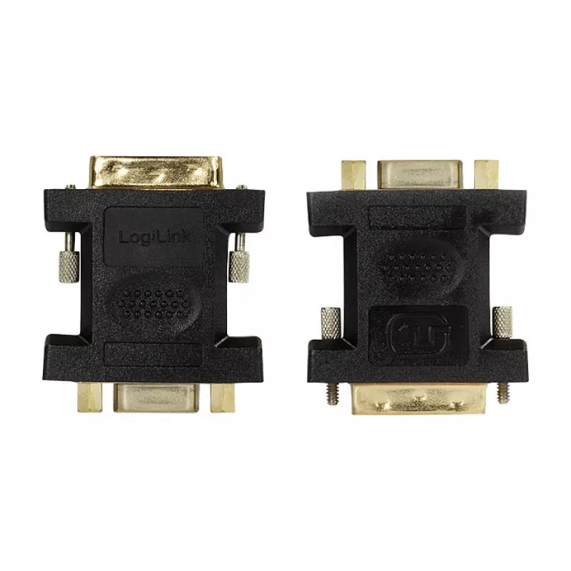 LogiLink AD0001 DVI-I na VGA Adapter, DVI-I Męski na HD15 Żeński, 1080p, Czarny