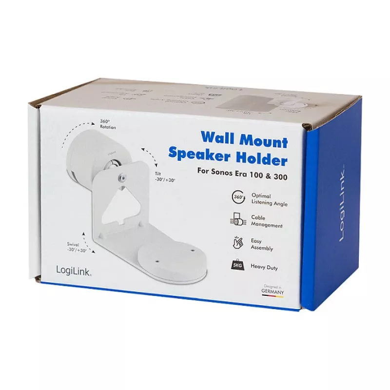 LogiLink BP0207W Uchwyt ścienny do głośników Sonos Era 100 i Era 300, biały, maks. 5 kg