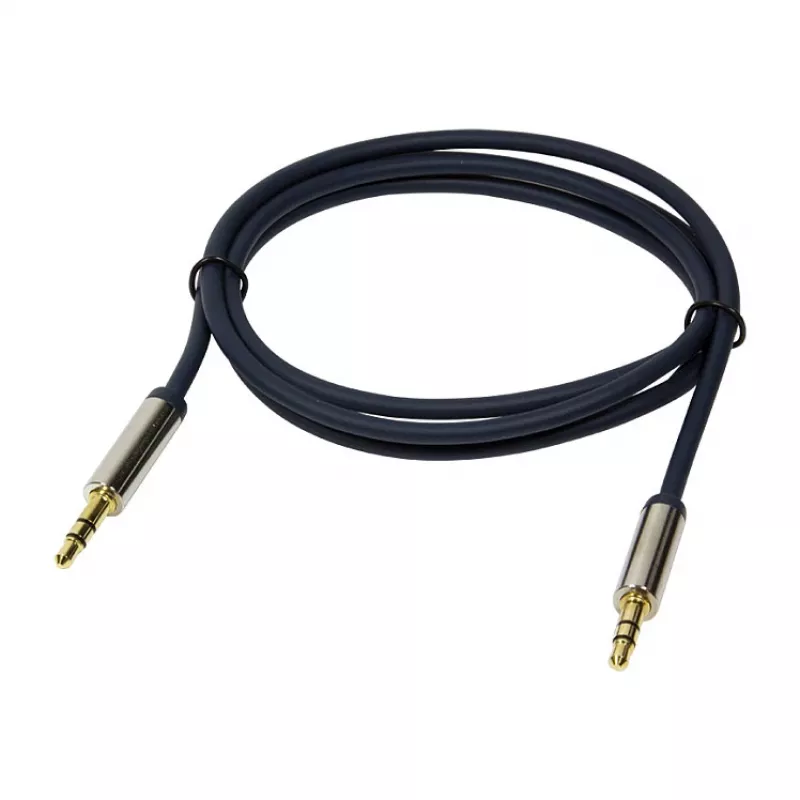 LogiLink CA10030 Premium 3.5mm TRS Męski-Męski Kabel Audio, Metalowe Złącza, Niebieski, 0.3m