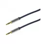 LogiLink CA10030 Premium 3.5mm TRS Męski-Męski Kabel Audio, Metalowe Złącza, Niebieski, 0.3m