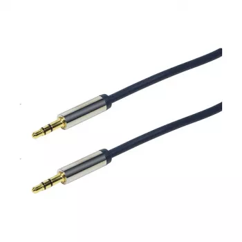 LogiLink CA10050 3.5mm TRS Męski do 3.5mm TRS Męski Stereofoniczny Kabel Audio, Metalowe Wtyki, Niebieski, 0.5m