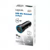 LogiLink PA0285 Ładowarka samochodowa USB 2-portowa 10,5W, podświetlenie LED, czarna