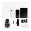 LogiLink PA0285 Ładowarka samochodowa USB 2-portowa 10,5W, podświetlenie LED, czarna