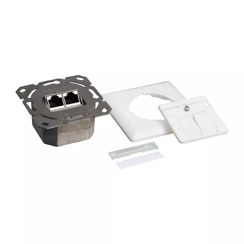 Logilink Cat.6 Wall Outlet 2xRJ45 STP, Horizontal, Signal White