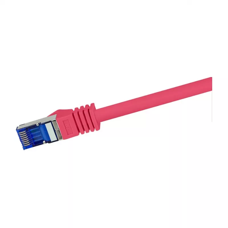 LogiLink Cat.6A S/FTP Ultraflex kabel krosowy, certyfikat GHMT, czerwony, 0,25 m