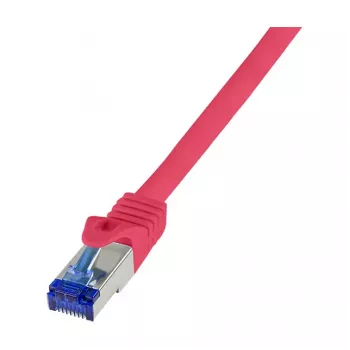 LogiLink Cat.6A S/FTP Ultraflex kabel krosowy, certyfikat GHMT, czerwony, 0,25 m