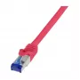 LogiLink Cat.6A S/FTP Ultraflex kabel krosowy, certyfikat GHMT, czerwony, 1,0m