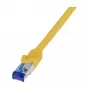 LogiLink Cat.6A S/FTP Ultraflex Kabel krosowy, certyfikat GHMT, żółty, 0,25 m