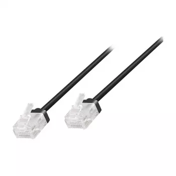 LogiLink Cat.6A U/UTP Slim High-Flex kabel krosowy, 0,5 m, czarny