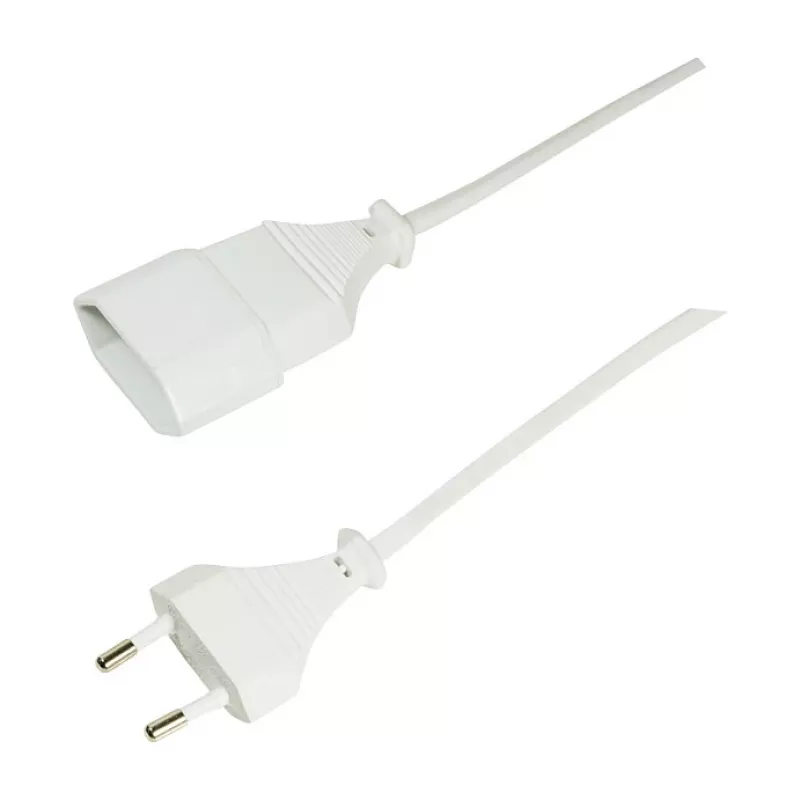 LogiLink CP125 Przedłużacz zasilający, wtyczka Europlug CEE 7/16 męska do żeńskiej, 1 m, biały