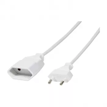 LogiLink CP125 Przedłużacz zasilający, wtyczka Europlug CEE 7/16 męska do żeńskiej, 1 m, biały