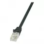 LogiLink CP2013U Kabel krosowy Ethernet kat.6 U/UTP RJ45, 0,25 m, czarny z osłoną przeciwzaczepową