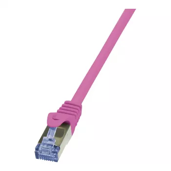 LogiLink CQ3019S kabel krosowy kat. 6A S/FTP, RJ45, 0,25 m, różowy, LSZH, bez zaczepów