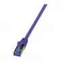 LogiLink CQ301VS Cat.6a S/FTP Kabel krosowy, 0,25 m, fioletowy, LSZH, bezhalogenowy, bez zatrzasku, 10 Gb/s