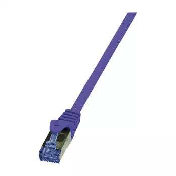 LogiLink CQ302VS Cat.6a S/FTP Kabel krosowy, 0,5 m, fioletowy, LSZH, bez zaczepu