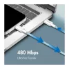 LogiLink CU0350 USB 2.0 Type-C na Type-C, 1 m, pleciony nylon, niebieski, Power Delivery 60 W, 480 Mb/s