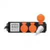 LogiLink Licznik zużycia energii z 3 gniazdami zewnętrznymi, IP44, Schuko, 3680 W