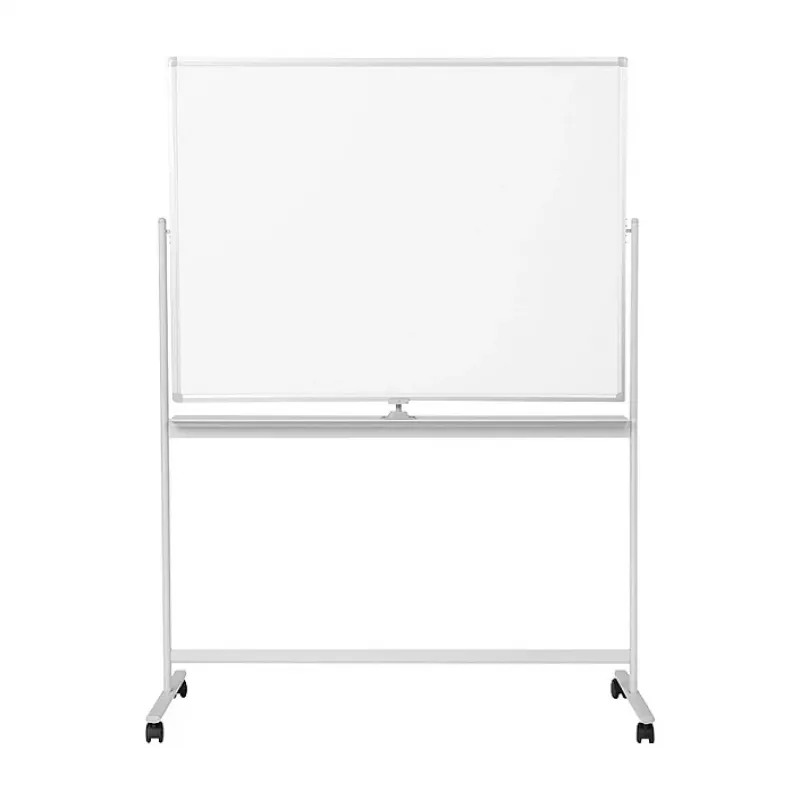 LogiLink EO0064 Mobilna dwustronna tablica suchościeralna, magnetyczna stal, aluminiowa rama, 120x80 cm, biała/srebrna