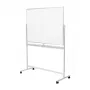 LogiLink EO0064 Mobilna dwustronna tablica suchościeralna, magnetyczna stal, aluminiowa rama, 120x80 cm, biała/srebrna