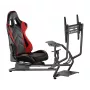 LOGILINK EO0065 Kokpit wyścigowy z uchwytem na monitor, stalowa rama, fotel z ekoskóry, do 32 cali, czarny