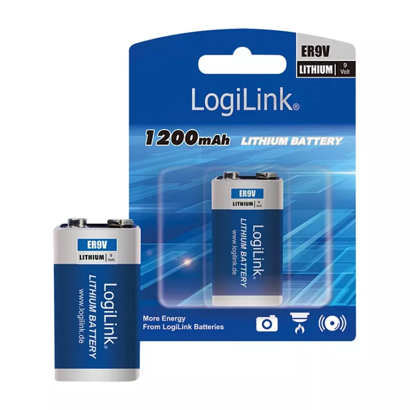 LOGILINK ER9VLIB Bateria litowa 9V (1 szt., blister) – 1200 mAh, nieładowalna, PP3