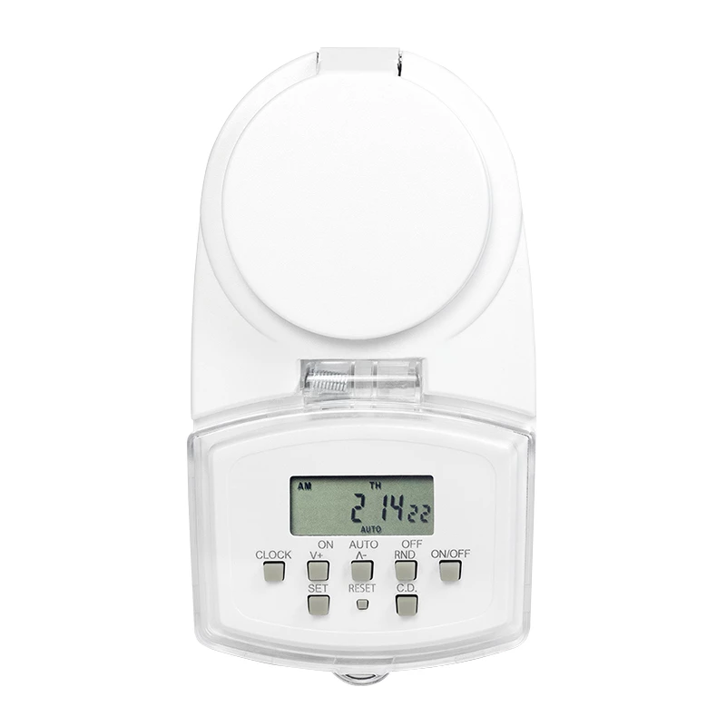 LOGILINK ET0008 Cyfrowy zegar sterujący do użytku zewnętrznego - IP44, 10 programów ON/OFF, 16A/3680W, Schuko (typ F), czarno-szary