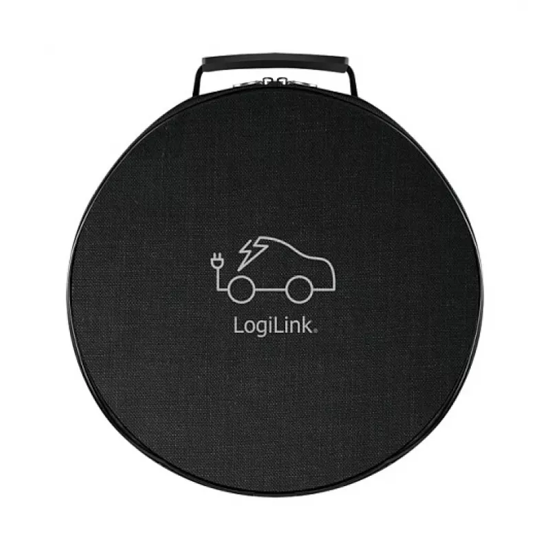 LogiLink EVC0120 Kabel do ładowania pojazdów elektrycznych Typ 2, 22 kW, 3-fazowy, 32 A, 2,5 m, czarny, z torbą do przechowywania