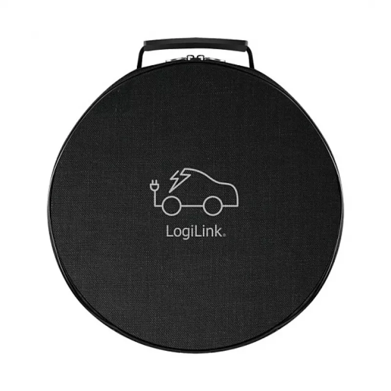 LogiLink EVC0128 Przewód ładujący Type 2 spiralny, 11kW, 3-fazowy, 20A, 5m, czarny z torbą do przechowywania