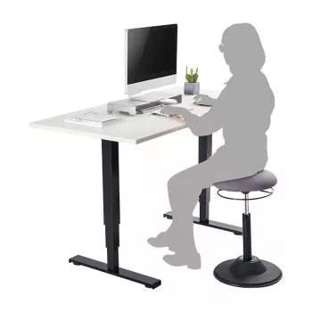 LOGILINK Regulowany stołek balansowy EO0022 - ergonomiczny stołek do aktywnego siedzenia z podnośnikiem gazowym, obrotem 360°, czarny