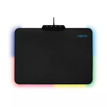 LogiLink ID0155 RGB Podkładka pod mysz gamingowa – powierzchnia silikonowa, antypoślizgowa podstawa gumowa, zasilanie USB-A, 36x26 cm, czarna