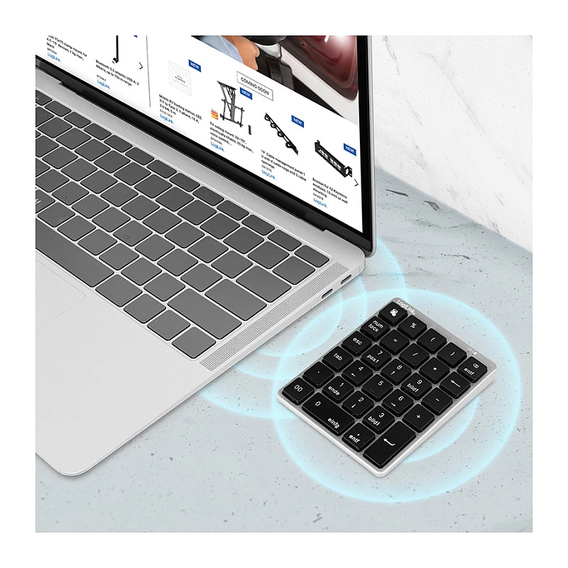 LogiLink ID0212 Bezprzewodowa klawiatura numeryczna, 28 klawiszy, Bluetooth 5.0, Space Grey