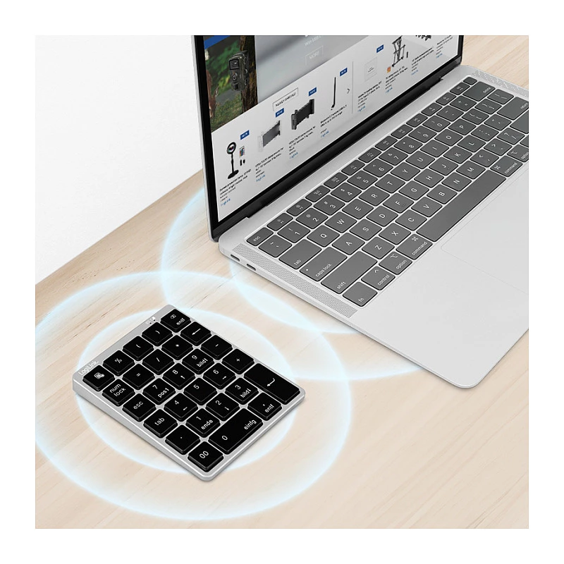 LogiLink ID0212 Bezprzewodowa klawiatura numeryczna, 28 klawiszy, Bluetooth 5.0, Space Grey