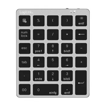 LogiLink ID0212 Bezprzewodowa klawiatura numeryczna, 28 klawiszy, Bluetooth 5.0, Space Grey