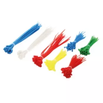 LogiLink KAB0017 Zestaw opasek kablowych - 300 sztuk w kolorach mieszanych (biały, niebieski, żółty, czerwony, zielony)