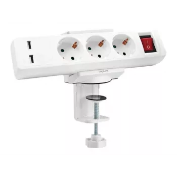 LOGILINK KAB0067 Organizer kabli montowany na krawędzi stołu – stal czarna, 600 mm