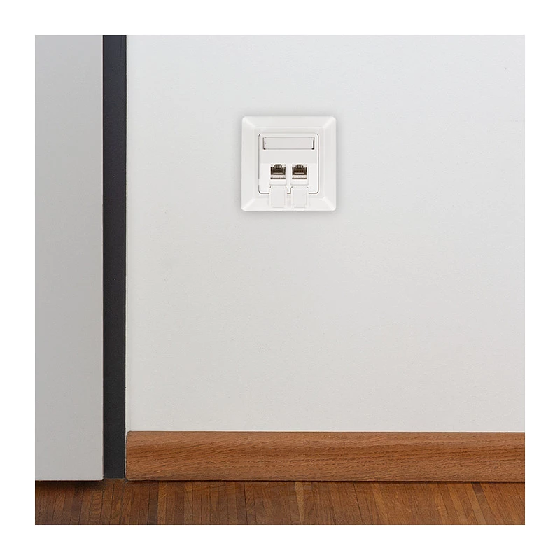 LogiLink Ramka keystone na 2 moduły, wystająca, UP/50, czysta biel