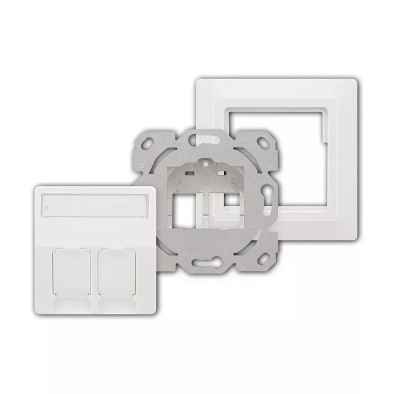 LogiLink Ramka keystone na 2 moduły, wystająca, UP/50, czysta biel