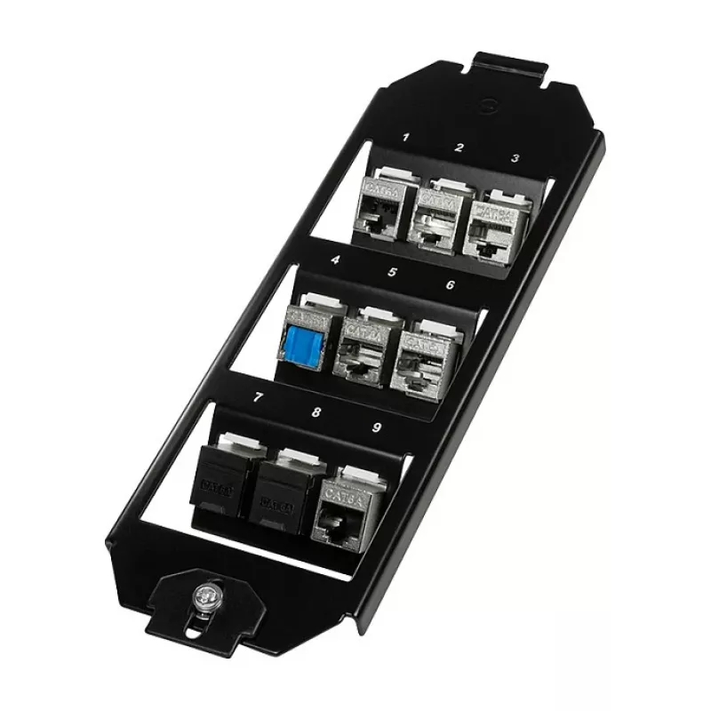 Logilink Keystone Wkład do puszki podłogowej na 3 moduły Keystone, czarny
