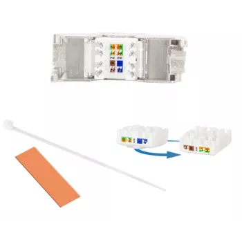 LogiLink Keystone Jack Cat.6A STP z osłoną przeciwpyłową, 14,4mm, 22-26 AWG, 24 sztuki
