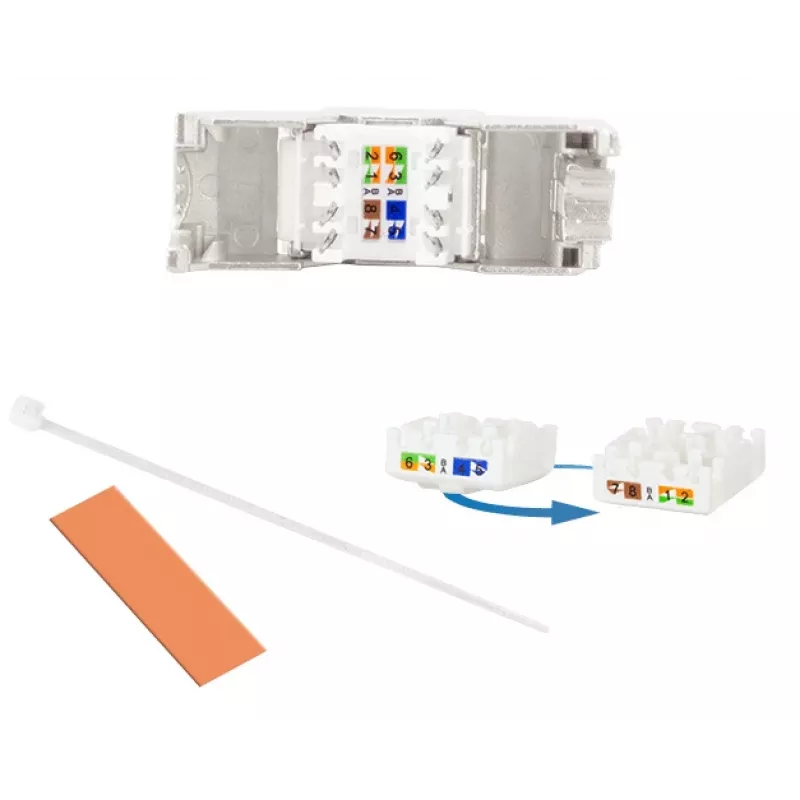 LogiLink Keystone Jack Cat.6A STP z osłoną przeciwpyłową, 14,4mm, 22-26 AWG, 24 sztuki