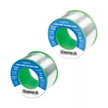 LOGILINK Drut lutowniczy bezołowiowy 1mm 100g Sn99.3Cu0.7 z topnikiem No-Clean