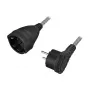 LogiLink LPS104 Przedłużacz zasilający, CEE 7/7 na CEE 7/3, plecionka tekstylna, czarno-szary, 3 m