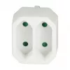 LogiLink LPS218 Adapter wtyczki europejskiej z 2 gniazdami, biały