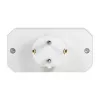 LogiLink LPS221 Adapter Schuko na 2x Euro + 1x gniazdo bezpieczne, biały, 16 A, 250 V, 3680 W, zabezpieczenie dziecięce