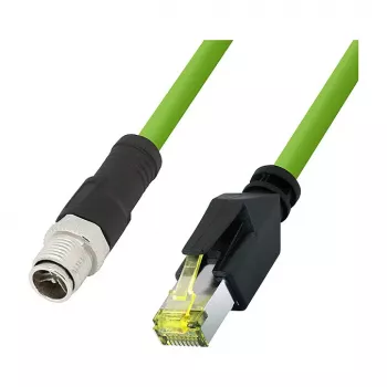 LogiLink M12 CAT6A przemysłowy kabel krosowy, PUR, M12 X-coded na RJ45, 2,00 m