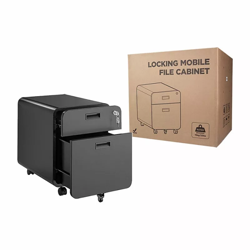 LOGILINK Mobilny Szafka na Akta, 2 Szafki z Zamkiem, Czarny