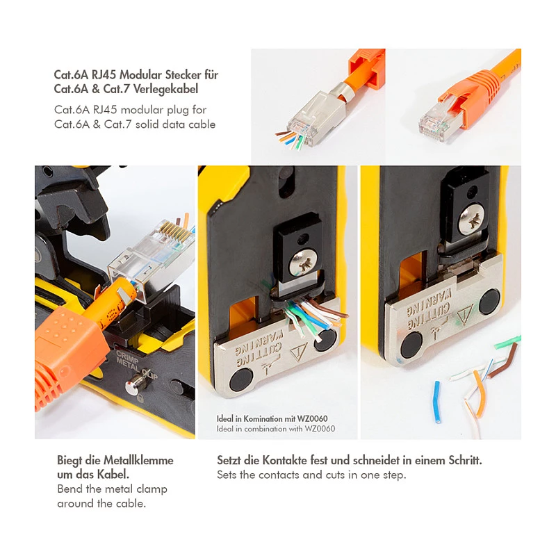 LogiLink Wtyk modułowy RJ45 Cat.6A STP Pass Through, 10 szt.