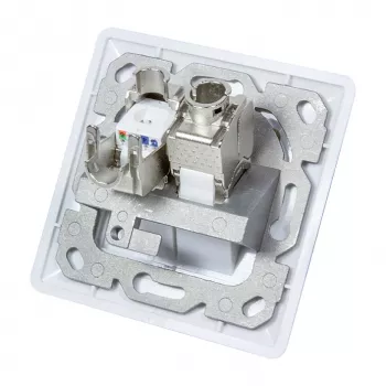 LogiLink NK4020 Płyta keystone podtynkowa, 2 moduły, biała sygnałowa