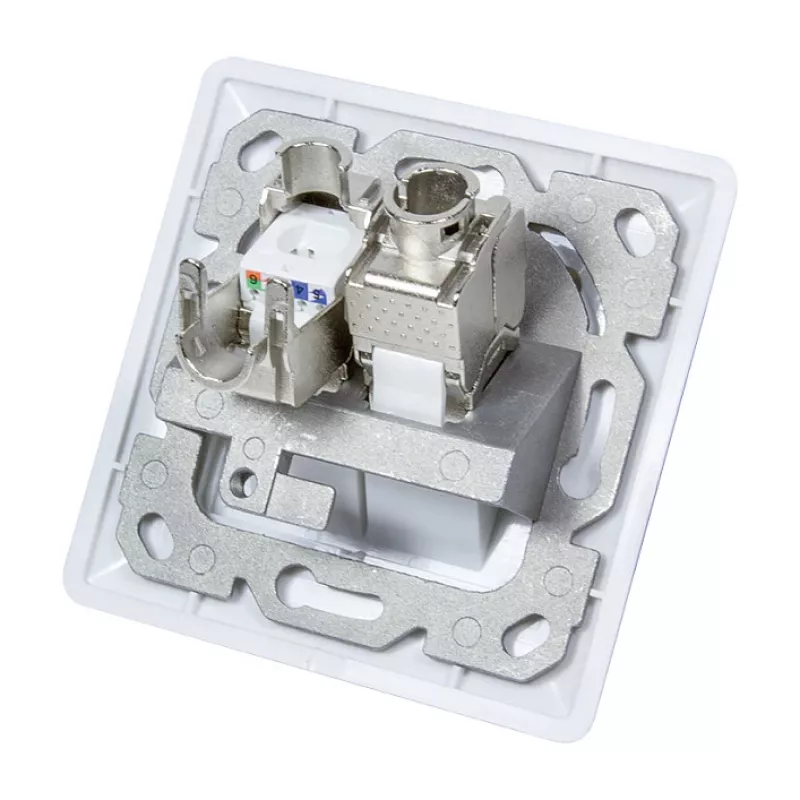 LogiLink NK4020 Płyta keystone podtynkowa, 2 moduły, biała sygnałowa